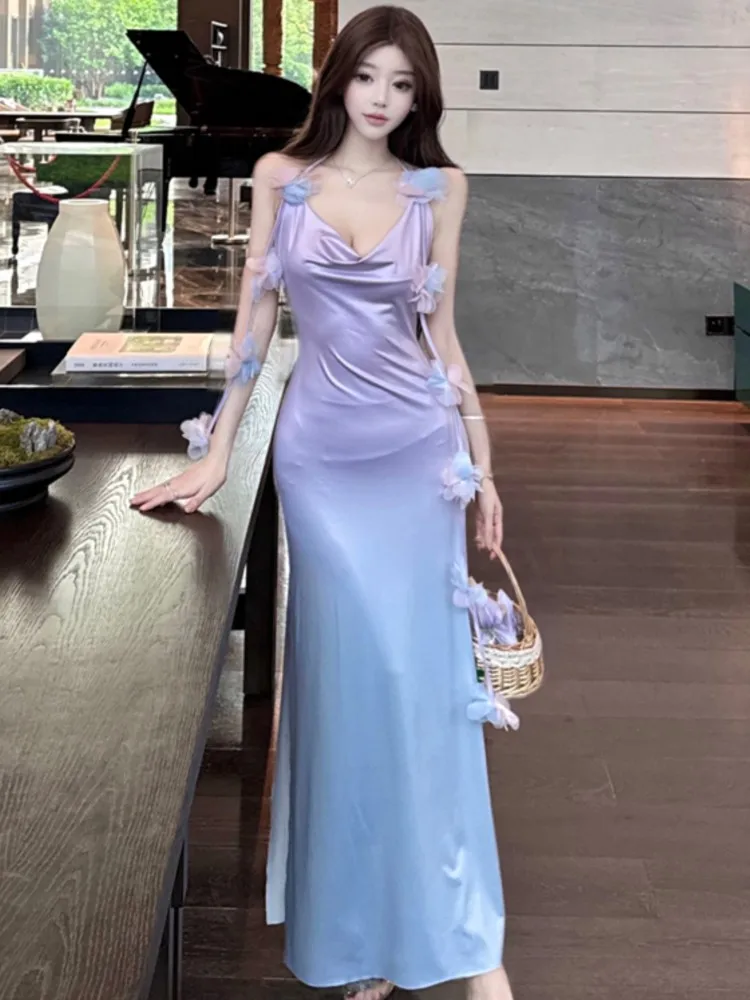 Women Elegant Mermaid Dresses Fashion 3D Flower Decorated Draped Collar Gradient Bodycon Long Dress Party Dance Vacation New
Women Elegant Mermaid Dresses Fashion 3D Flower Decorated Draped Collar Gradient Bodycon Long Dress Party Dance Vacation New
