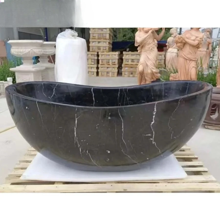 Hand-carved Oval Bathtub In Black Solid Marble For Bathroom
Hand-carved Oval Bathtub In Black Solid Marble For Bathroom