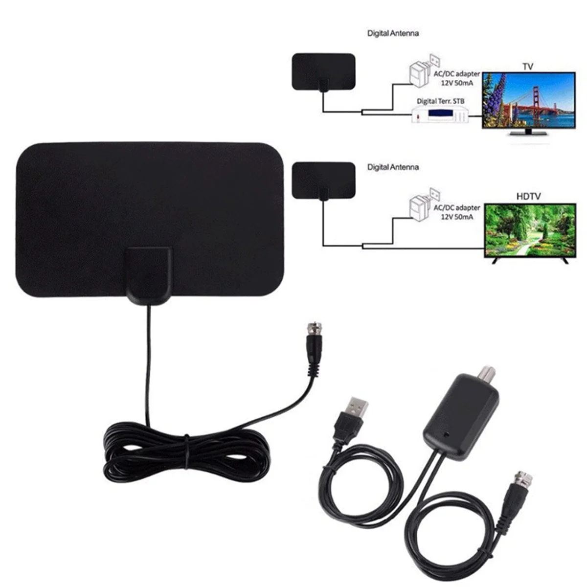 Digital TV Antenna HDTV Antenna Indoor Digital Amplified TV Antenna with Strong Signal Full HD TV Reception, 80 Miles Range
Digital TV Antenna HDTV Antenna Indoor Digital Amplified TV Antenna with Strong Signal Full HD TV Reception, 80 Miles Range