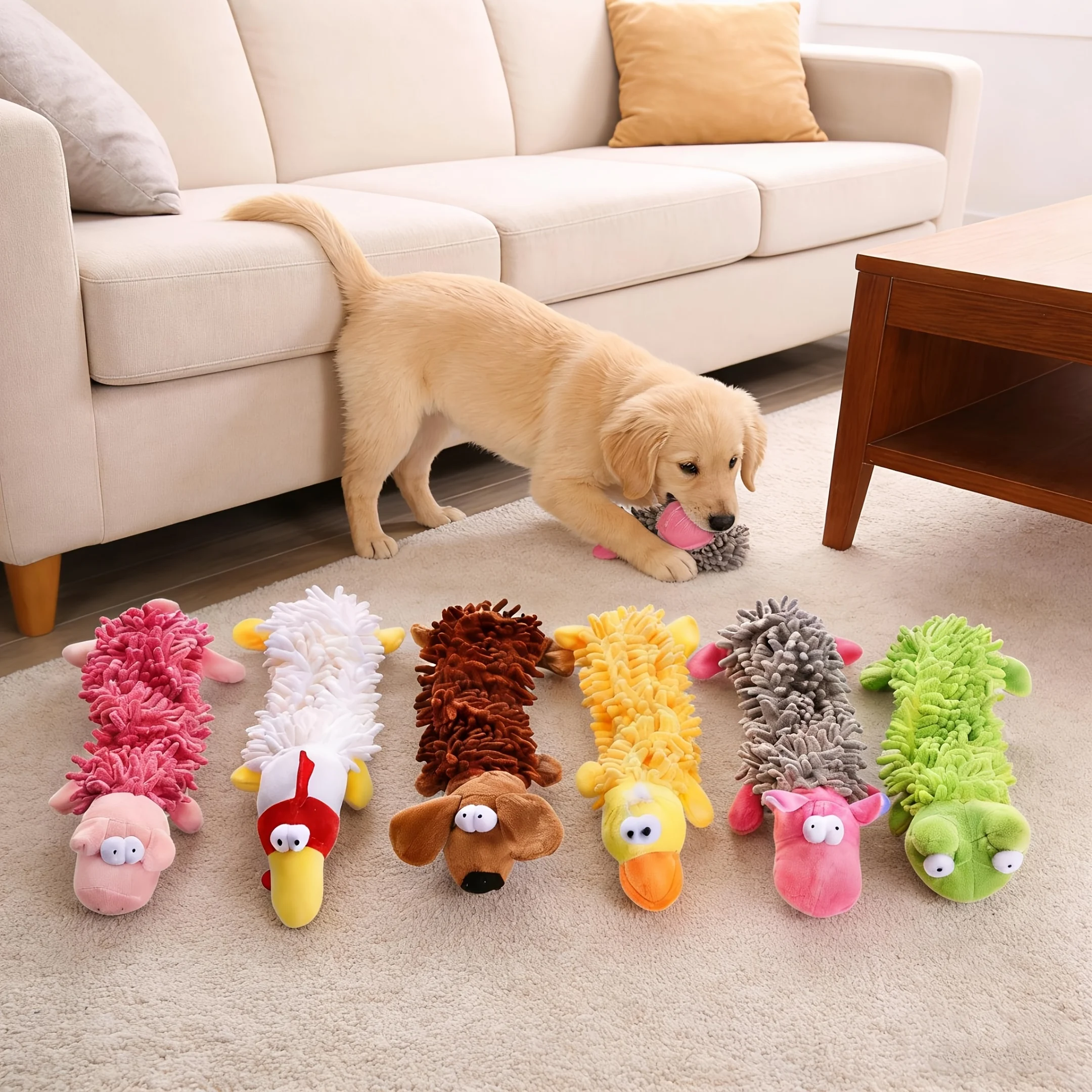 Set of 6pcs Magical Fun Pet Plush Dog Toys | With Built-in Crinkle Sound Devices, Interactive Squeaky Toys Suitable for Small and Medium-sized Dogs, Soft and Chew-resistant, Ideal for Puppy Training, Solo Play and Pet Interaction Games
Set of 6pcs Magical Fun Pet Plush Dog Toys | With Built-in Crinkle Sound Devices, Interactive Squeaky Toys Suitable for Small and Medium-sized Dogs, Soft and Chew-resistant, Ideal for Puppy Training, Solo Play and Pet Interaction Games