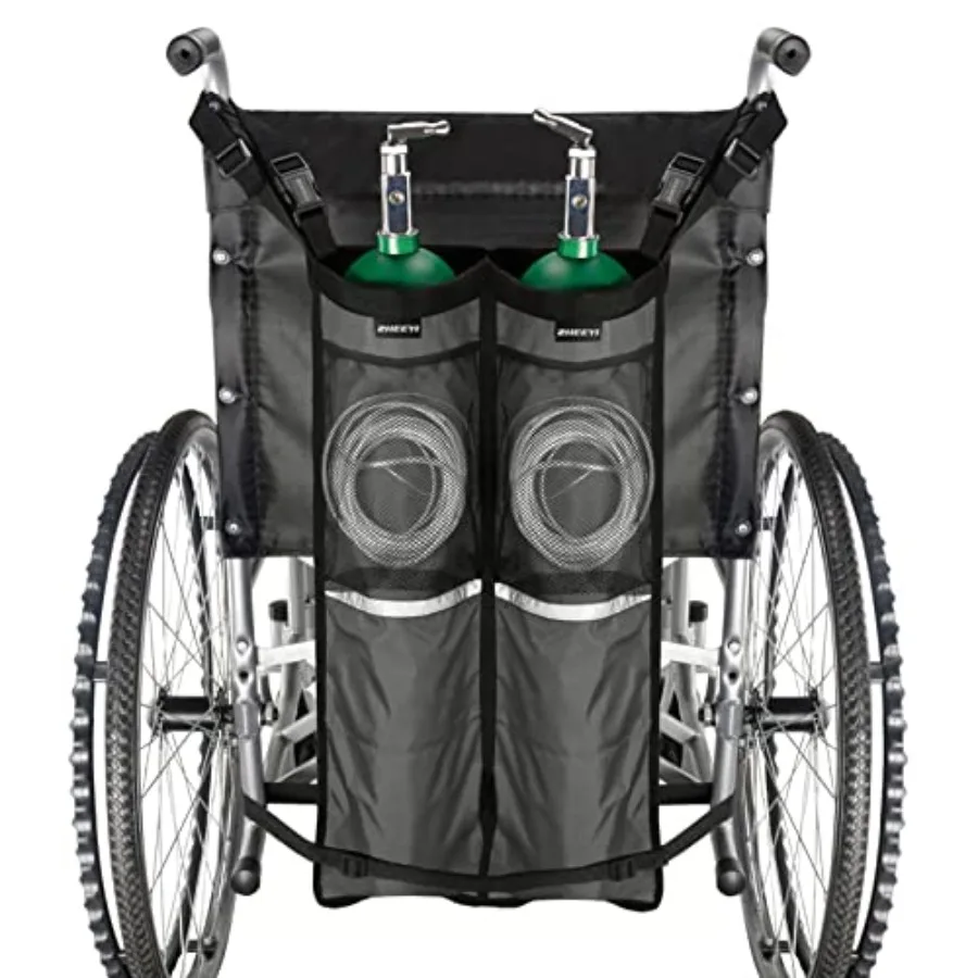Dual Oxygen Tank Holder for Wheelchiars, Oxygen Cylinder Bag with Adjustable Zippers and Mesh Storage Pockets Fits Most Oxygen
Dual Oxygen Tank Holder for Wheelchiars, Oxygen Cylinder Bag with Adjustable Zippers and Mesh Storage Pockets Fits Most Oxygen