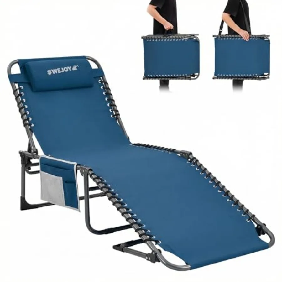 Folding Lounge Chair Outdoor, 5-Position Adjustable Sunbathing Tanning Chair with Shoulder Strap and Side Pocket, Heavy Duty Re
Folding Lounge Chair Outdoor, 5-Position Adjustable Sunbathing Tanning Chair with Shoulder Strap and Side Pocket, Heavy Duty Re