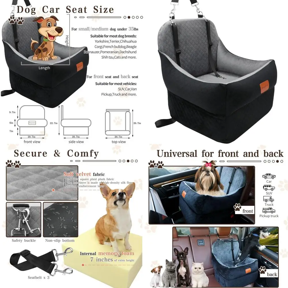 Автомобильное кресло-лежанка для собак мелких и средних пород весом до 16 кг, с ультрамягкой тканью и пеной с эффектом памяти, безопасное, комфортное, полностью регулируемое.
Автомобильное кресло-лежанка для собак мелких и средних пород весом до 16 кг, с ультрамягкой тканью и пеной с эффектом памяти, безопасное, комфортное, полностью регулируемое.