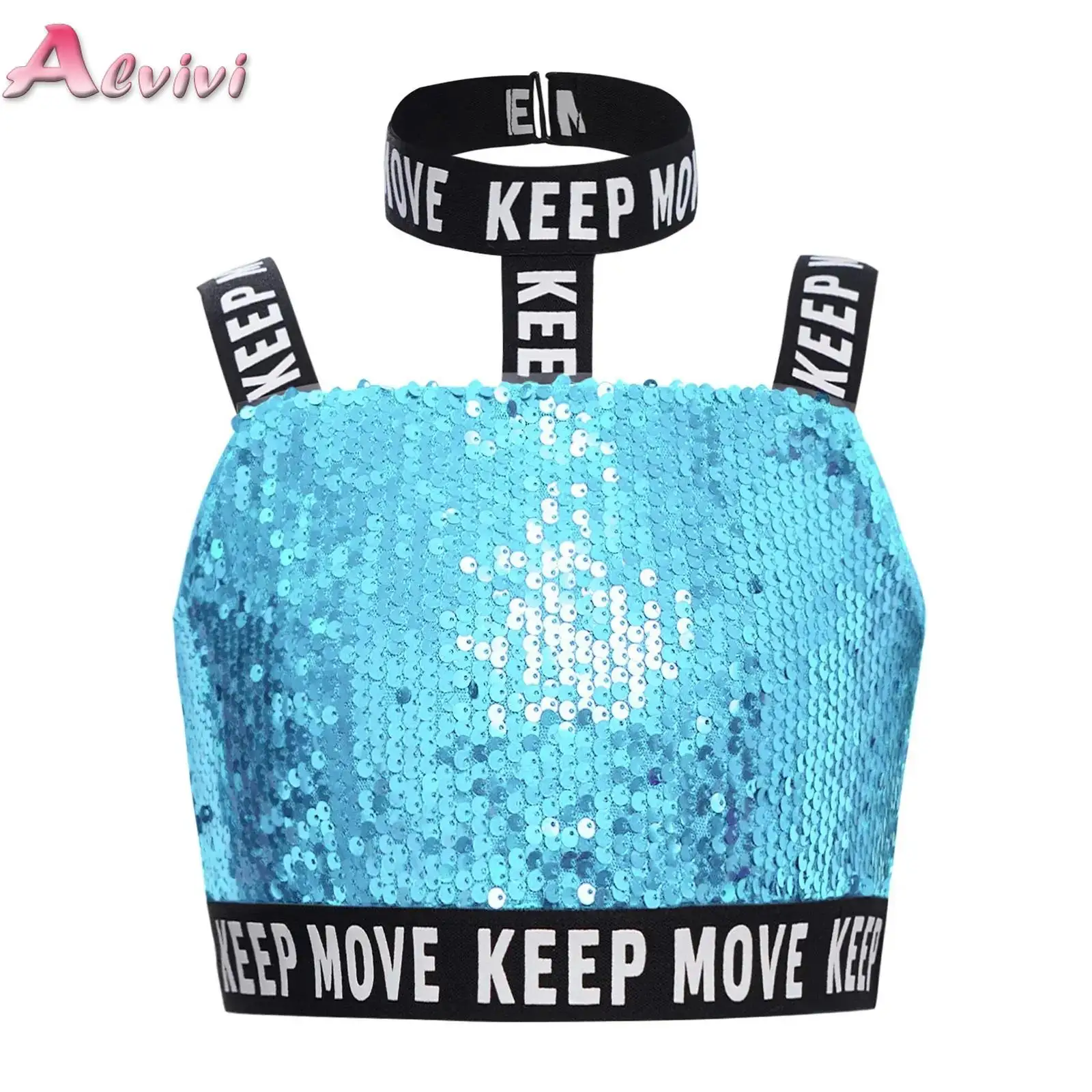 Kids Girl Glittery Sequin Cropped Vest Hip-Hop Jazz Modern Dance Stage Performance Costume Wide Elastic Shoulder Straps Camisole 
Kids Girl Glittery Sequin Cropped Vest Hip-Hop Jazz Modern Dance Stage Performance Costume Wide Elastic Shoulder Straps Camisole