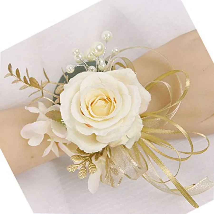 2pc Pack-Handmade Artificial Flower Rose with Gold Leaves Ribbons Artificial Pearls Wrist Corsage Hand Flower with Elastic Wris
2pc Pack-Handmade Artificial Flower Rose with Gold Leaves Ribbons Artificial Pearls Wrist Corsage Hand Flower with Elastic Wris