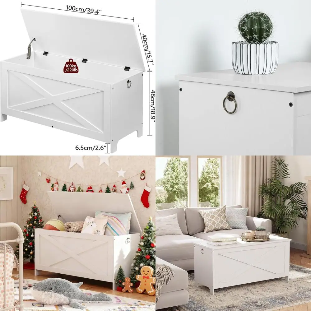 Wooden Look Toy Chest - Sturdy Entryway Storage with Safety Hinges, Retro Style, Living Room Bedroom Accent Furniture
Wooden Look Toy Chest - Sturdy Entryway Storage with Safety Hinges, Retro Style, Living Room Bedroom Accent Furniture