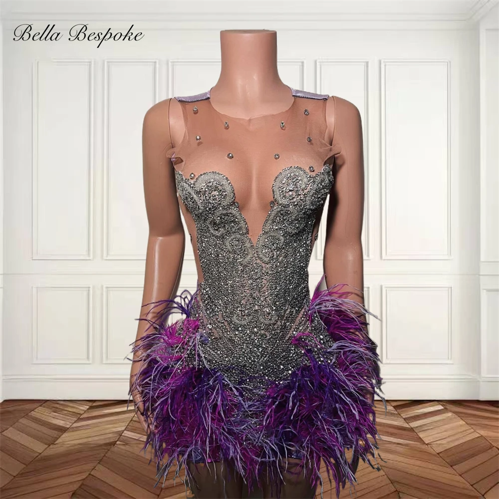 Purple Short Prom Dresses For Black Girls Bead Crystal Graduation Gown Feathers 2024 Birthday Luxury Dress Homecoming Customized
Purple Short Prom Dresses For Black Girls Bead Crystal Graduation Gown Feathers 2024 Birthday Luxury Dress Homecoming Customized