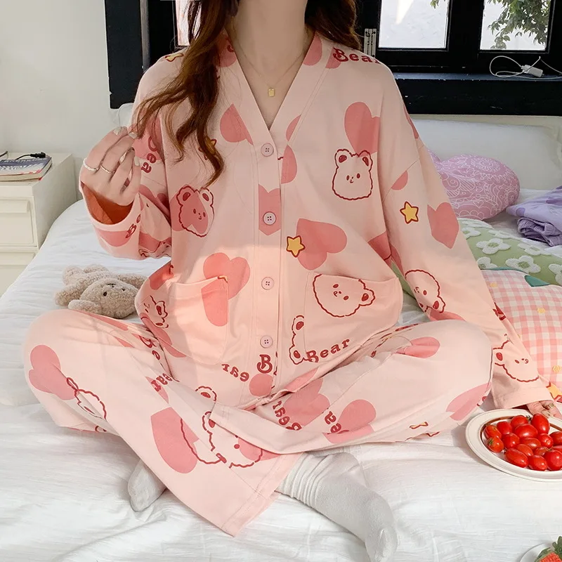 Japanese Kimono Autumn Winter Womens Pajamas Sets Cotton Long Sleeves Homesuits Casual V-neck Lapel Sleepwear
Japanese Kimono Autumn Winter Womens Pajamas Sets Cotton Long Sleeves Homesuits Casual V-neck Lapel Sleepwear