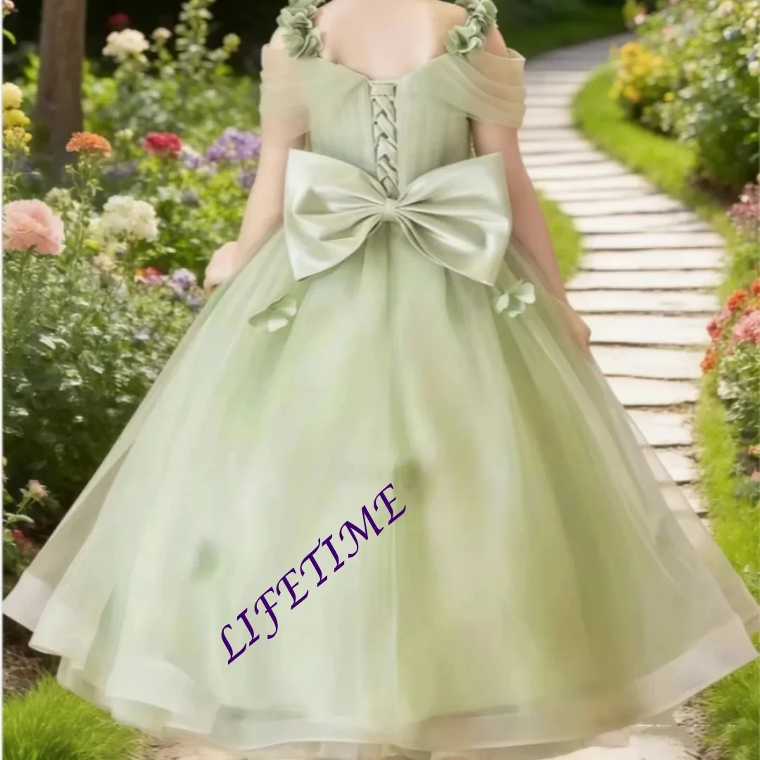 Customized Green Flower Girl Dress For Wedding Appliques Bow High Waist Floor Length Elegant Kids Birthday First Communion Gown
Customized Green Flower Girl Dress For Wedding Appliques Bow High Waist Floor Length Elegant Kids Birthday First Communion Gown