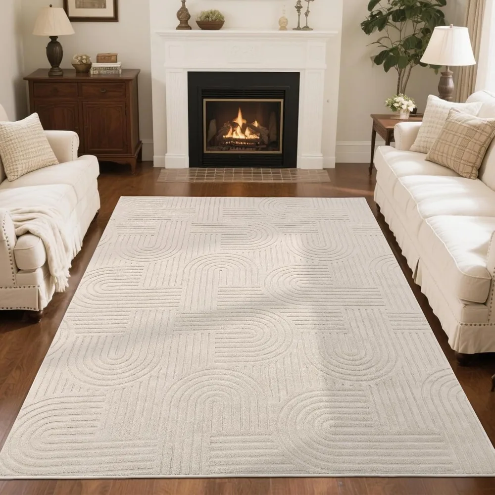 SHACOS Soft Cozy Fluffy Arch Pattern High-Low Pile Textured Area Rug 5'3x7'3 Non Slip Washable Modern Geometric Rug Stain Resist
SHACOS Soft Cozy Fluffy Arch Pattern High-Low Pile Textured Area Rug 5'3x7'3 Non Slip Washable Modern Geometric Rug Stain Resist