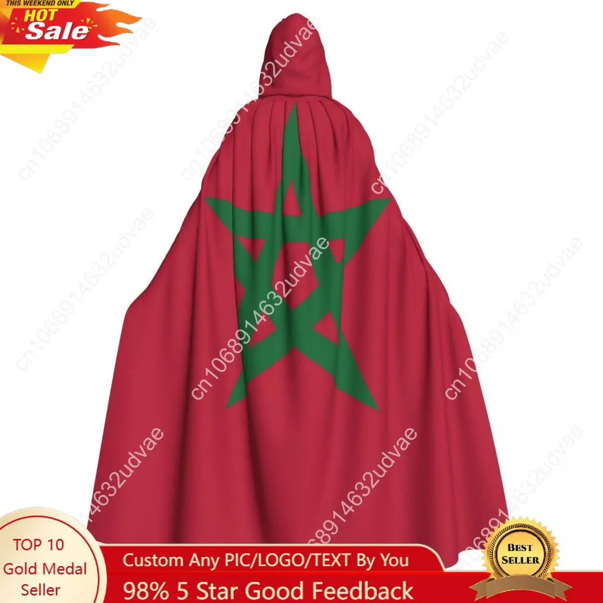 Hooded Cloak Unisex Cloak with Hood Flag Of Morocco Cloak Vampire Witch Cape Cosplay
Hooded Cloak Unisex Cloak with Hood Flag Of Morocco Cloak Vampire Witch Cape Cosplay