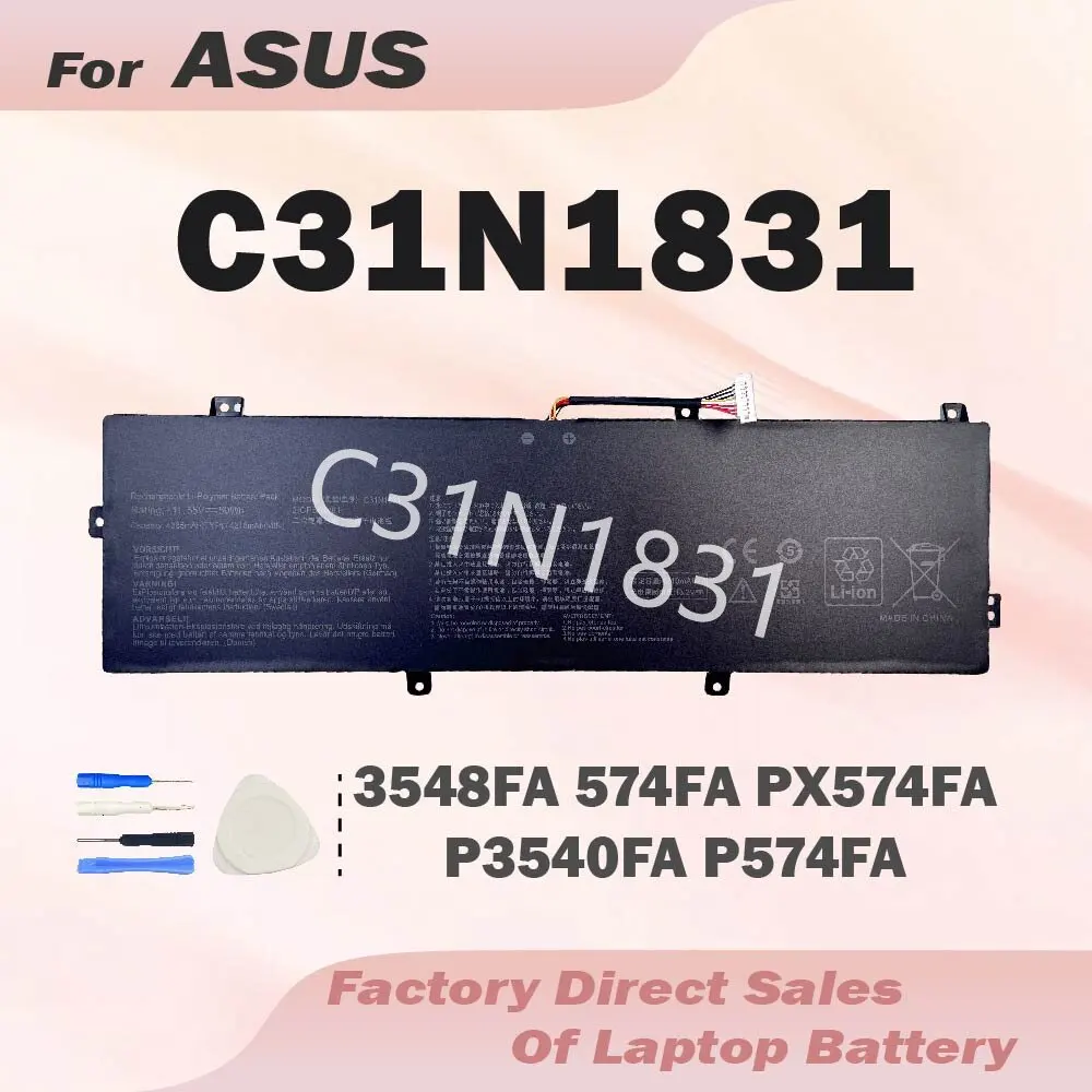 C31N1831 100% новая сменная батарея для ноутбуков ASUS Pro 3548FA PX574FA P3540FA P574FA Series, бесплатные инструменты
C31N1831 100% новая сменная батарея для ноутбуков ASUS Pro 3548FA PX574FA P3540FA P574FA Series, бесплатные инструменты