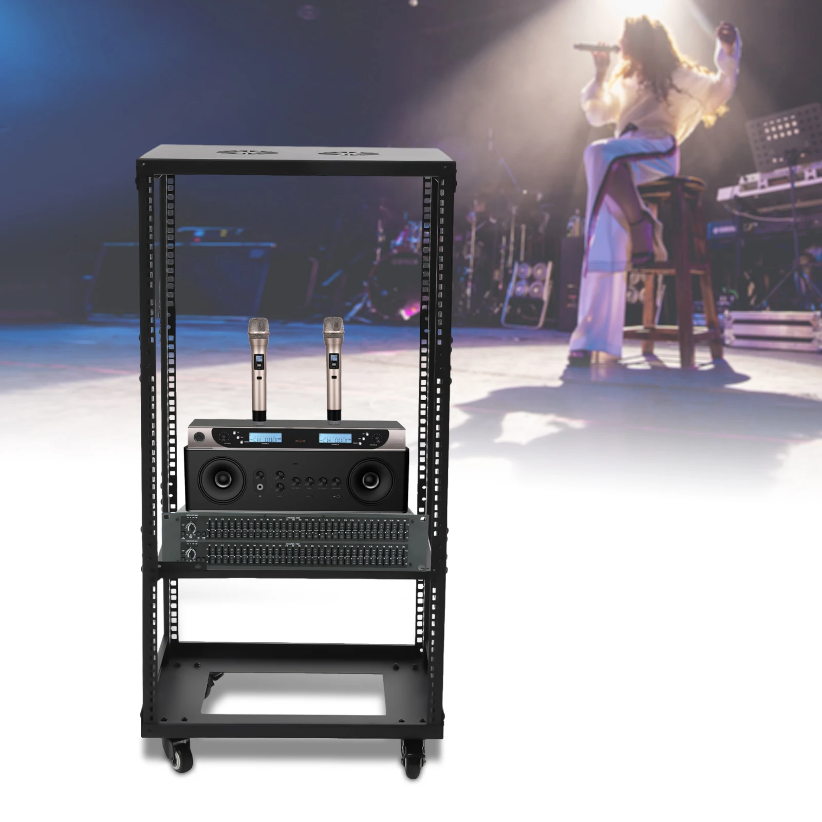 18U 18.5" 4 Post Open Frame Network Server Rack 55*41*102.5cm Adjustable Partition 0-80cm/ 0-31.5in
18U 18.5" 4 Post Open Frame Network Server Rack 55*41*102.5cm Adjustable Partition 0-80cm/ 0-31.5in