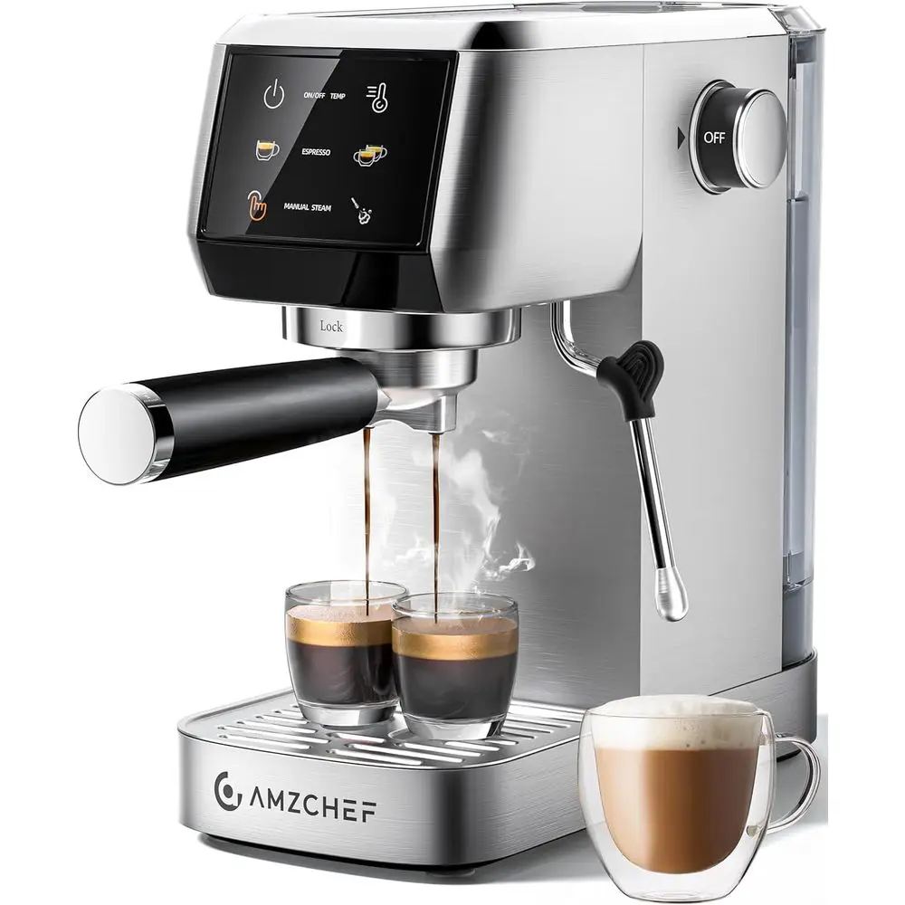 51mm Coee hine 20 Bar – Proional Coee Maker with Milk rother, Compact StainlSteel Maker or puccino, Latte, Mocha, 44oz Water Tan
51mm Coee hine 20 Bar – Proional Coee Maker with Milk rother, Compact StainlSteel Maker or puccino, Latte, Mocha, 44oz Water Tan