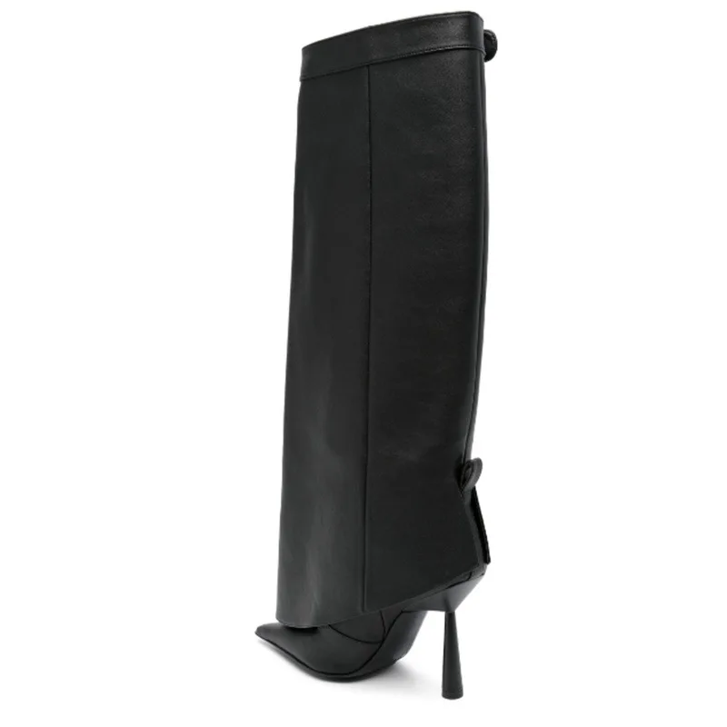 Street Style Black Pointed Toe Knee-High Women Pants Boots Stiletto High Heels Buttom Design Large Size Cool Girls Shoes
Street Style Black Pointed Toe Knee-High Women Pants Boots Stiletto High Heels Buttom Design Large Size Cool Girls Shoes