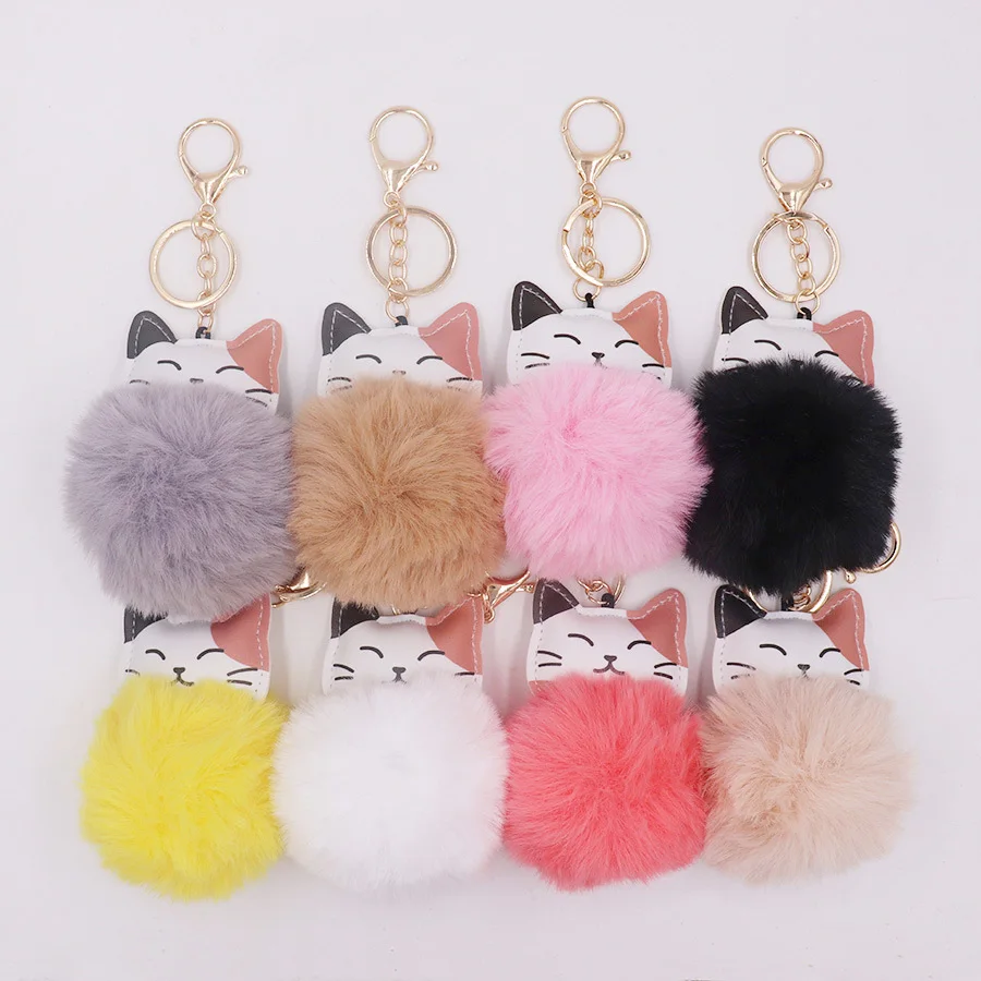 Fashion Kitten Colored Plush Ball Pendant Keychain New Jewelry for Women Bohemian Cartoon Car Bag Decoration Keyring Accessories
Fashion Kitten Colored Plush Ball Pendant Keychain New Jewelry for Women Bohemian Cartoon Car Bag Decoration Keyring Accessories