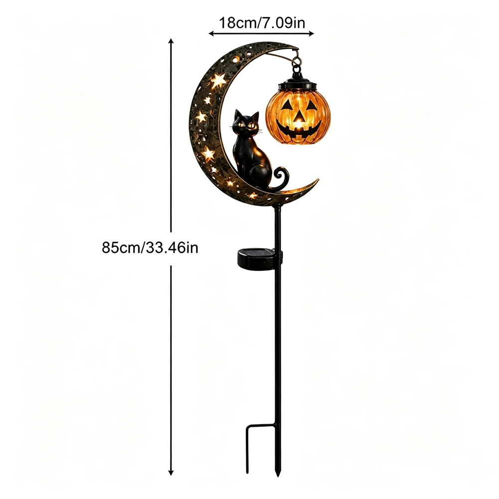 Solar Powered Black Cat Pumpkin Moon Stake Light Outdoor Garden Decoration Halloween Yard Pathway Lawn Lamp PET Weather Resistan
Solar Powered Black Cat Pumpkin Moon Stake Light Outdoor Garden Decoration Halloween Yard Pathway Lawn Lamp PET Weather Resistan
