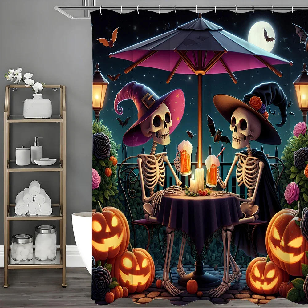 Halloween Skeleton Pumpkin Shower Curtain, Bathroom Decorative Shower Curtain, Waterproof Shower Curtain with Hooks
Halloween Skeleton Pumpkin Shower Curtain, Bathroom Decorative Shower Curtain, Waterproof Shower Curtain with Hooks