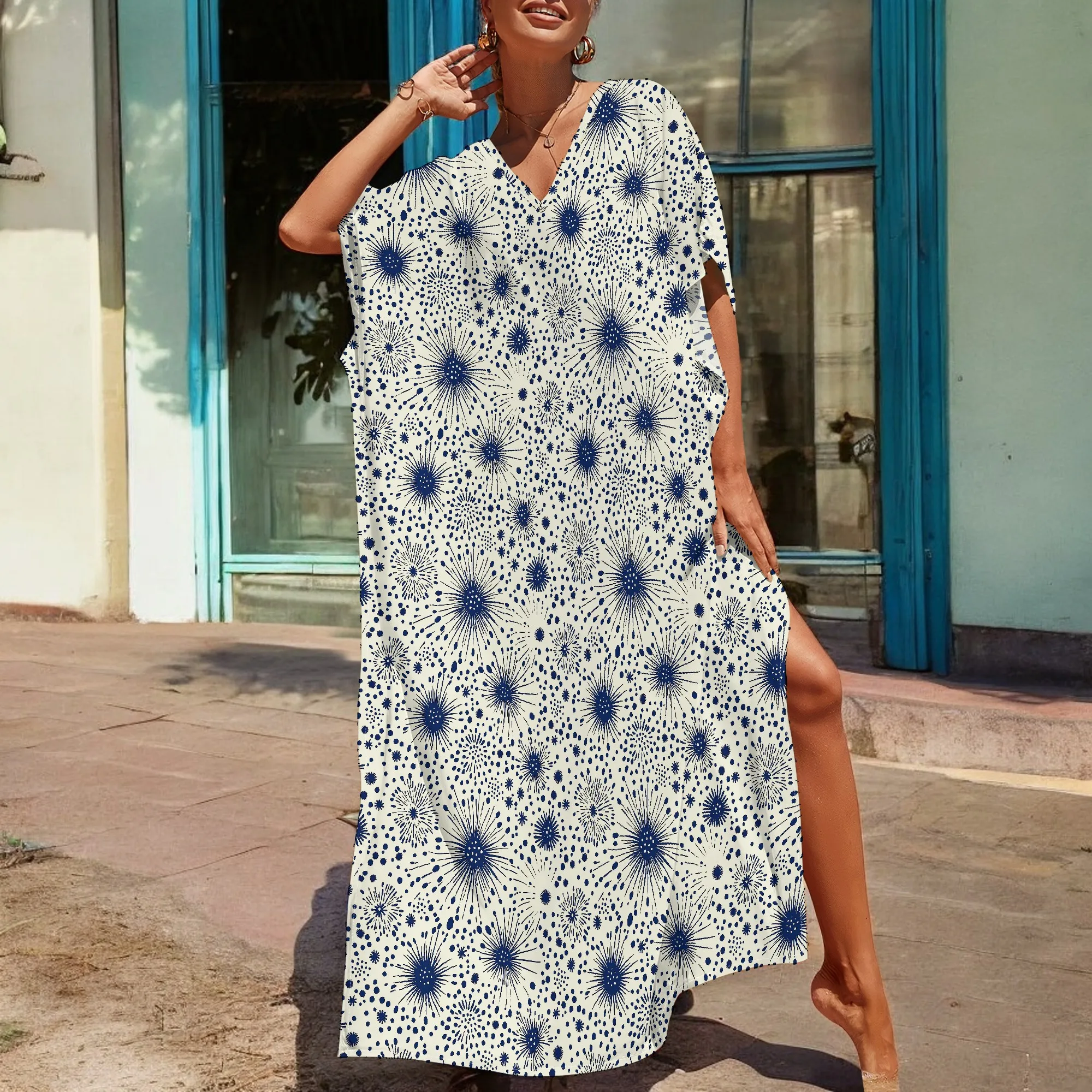 Afrocentric Plus Size Dress Starburst Print V-Neck Loose Fit 3XL Casual or Summer Wear
Afrocentric Plus Size Dress Starburst Print V-Neck Loose Fit 3XL Casual or Summer Wear