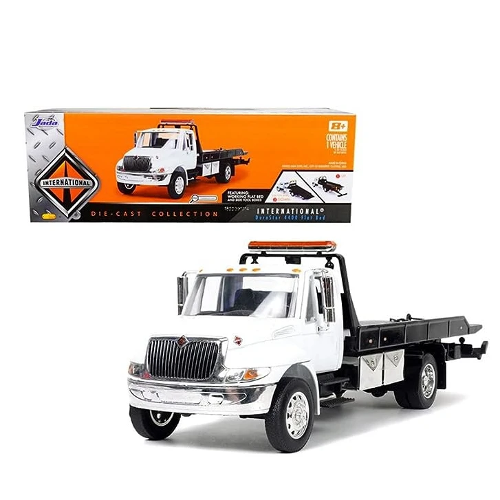 Игрушки Jada International Durastar 4400, плоская кровать, белая, масштаб 1/24, платформа, тягач, литой автомобиль, игрушки для детей и взрослых, белый
Игрушки Jada International Durastar 4400, плоская кровать, белая, масштаб 1/24, платформа, тягач, литой автомобиль, игрушки для детей и взрослых, белый