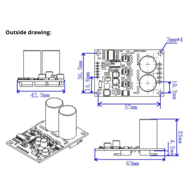 2PCS JYQD_V6.5E DC Motor Drive Board 36-72V 15A High Power Control for BLDC Motors No Hall Sensors Required
2PCS JYQD_V6.5E DC Motor Drive Board 36-72V 15A High Power Control for BLDC Motors No Hall Sensors Required