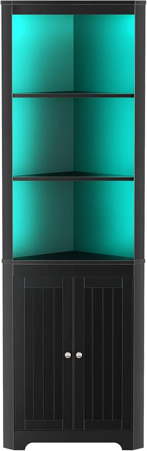 RolanstarCorner Shelf with LED Light, BlackCorner Cabinet,5-Tier Storage Cabinet with Doors,TallCorner Bookshelf Corner Stand
RolanstarCorner Shelf with LED Light, BlackCorner Cabinet,5-Tier Storage Cabinet with Doors,TallCorner Bookshelf Corner Stand