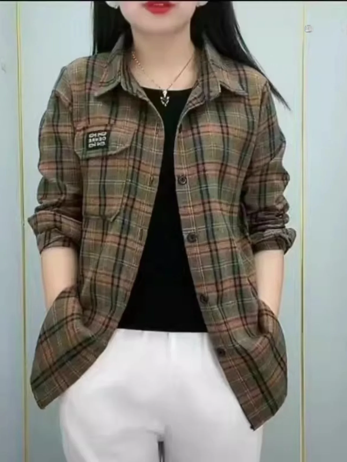 High-End Large Size Pure Cotton Plaid Shirt Women's Spring Autumn Slimming Casual Versatile Long Sleeve Outerwear Trendy
High-End Large Size Pure Cotton Plaid Shirt Women's Spring Autumn Slimming Casual Versatile Long Sleeve Outerwear Trendy