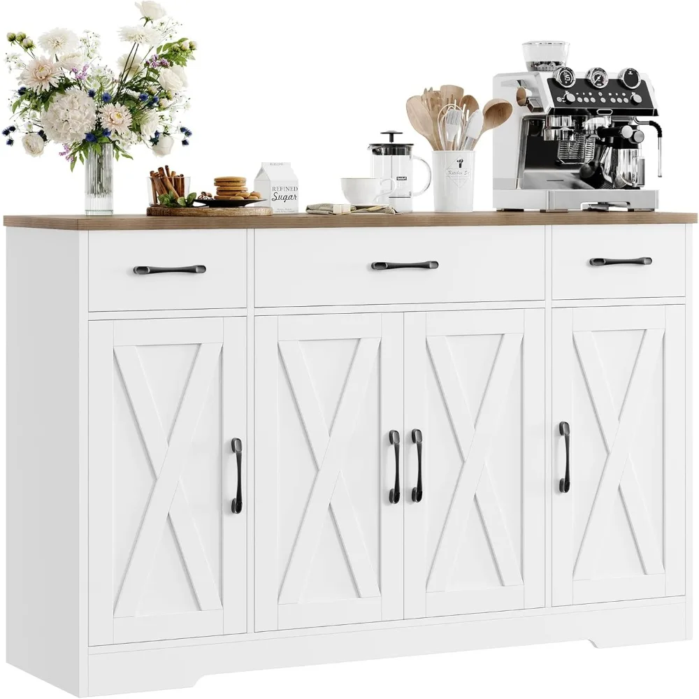 Buffet Cabinet with Drawers, 55" Large Sideboard Buffet Storage Cabinet with Shelves and Doors, Modern Farmhouse Coffee
Buffet Cabinet with Drawers, 55" Large Sideboard Buffet Storage Cabinet with Shelves and Doors, Modern Farmhouse Coffee