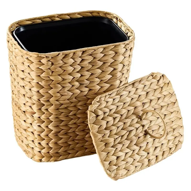 ABKP-Water Hyacinth Wicker Trash Can With Lid-Boho Style Bathroom Garbage Can-Waste Basket-Reusable Design
ABKP-Water Hyacinth Wicker Trash Can With Lid-Boho Style Bathroom Garbage Can-Waste Basket-Reusable Design