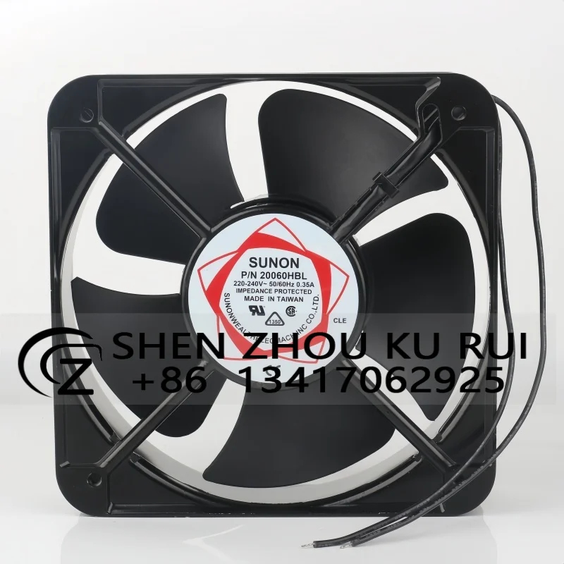 Axial fan SUNON P/N 20060HBL AC220V 0.35A 200X200X60MM 20060 Dual ball cabinet chassis cooling fan
Axial fan SUNON P/N 20060HBL AC220V 0.35A 200X200X60MM 20060 Dual ball cabinet chassis cooling fan