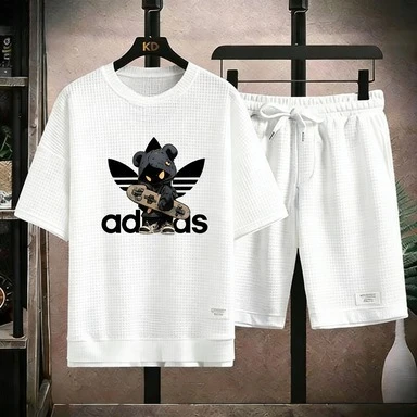 Streetwear Waffle Tracksuit Men Three Stripe Bear & Skateboard Print T-Shirt And Shorts Set Fashion Outfit 2026
Streetwear Waffle Tracksuit Men Three Stripe Bear & Skateboard Print T-Shirt And Shorts Set Fashion Outfit 2026