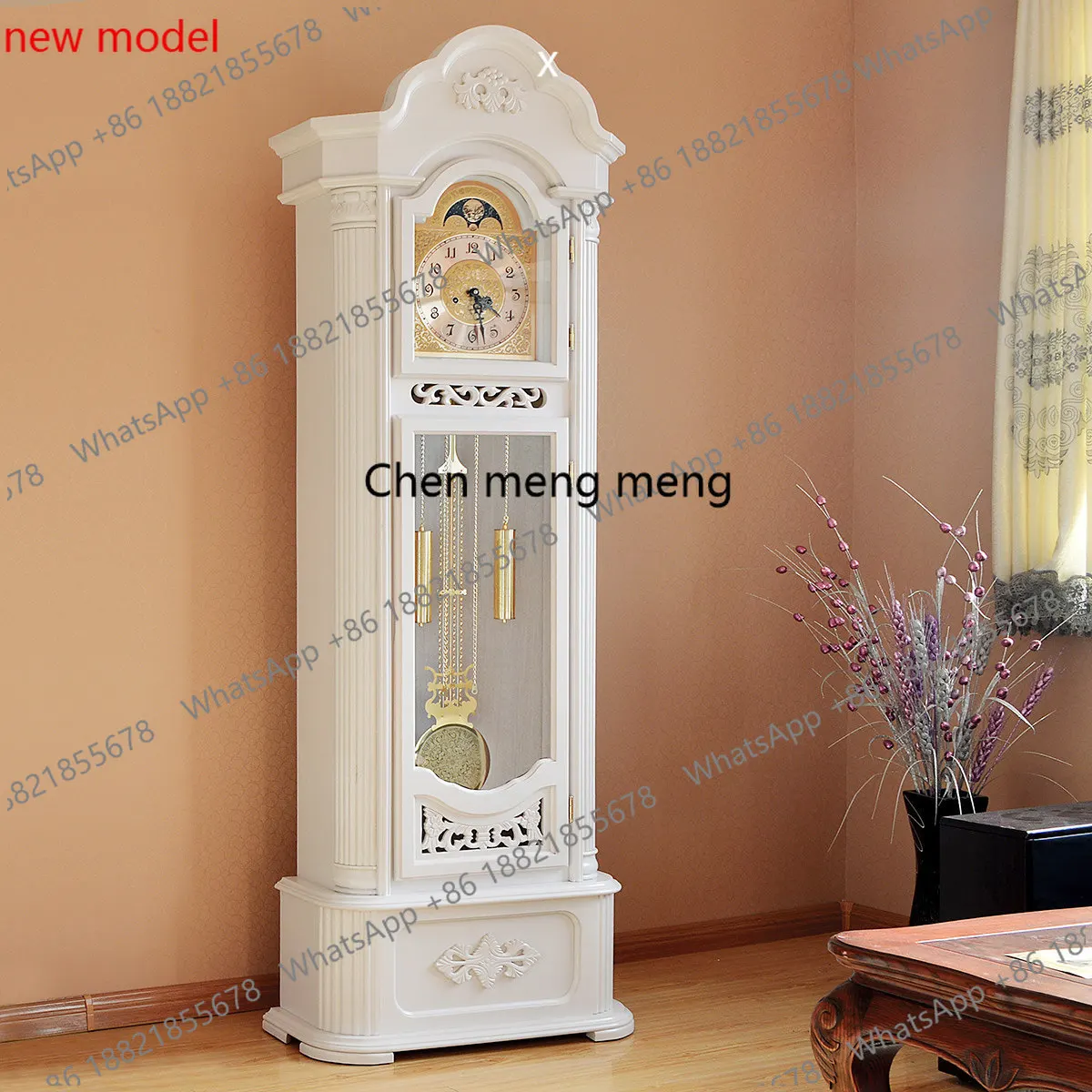 Floor-to-ceiling, living room solid wood, European classical timekeeping clock, Chinese luxury atmospheric white standing clock
Floor-to-ceiling, living room solid wood, European classical timekeeping clock, Chinese luxury atmospheric white standing clock