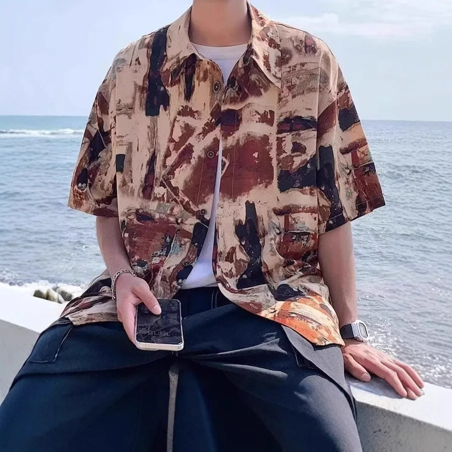 Summer men social leisure retro Shirt Hawaiian loose short sleeved shirt Print Summer Loose Hawaiian Beach Casual Short Shirt
Summer men social leisure retro Shirt Hawaiian loose short sleeved shirt Print Summer Loose Hawaiian Beach Casual Short Shirt
