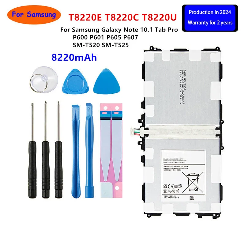 Brand New Tablet T8220E T8220C/U Battery 8220mAh For Samsung Galaxy Note 10.1 Tab Pro P600 P601 P605 P607 T520 T525 +Tools
Brand New Tablet T8220E T8220C/U Battery 8220mAh For Samsung Galaxy Note 10.1 Tab Pro P600 P601 P605 P607 T520 T525 +Tools