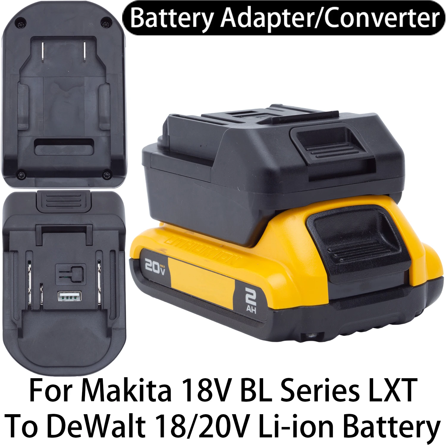 Adapter Converter For Makita 18V LXT Li-ion Tool To DeWalt 18/20V Li-ion Battery Adapter Converter Power Tool Accessory
Adapter Converter For Makita 18V LXT Li-ion Tool To DeWalt 18/20V Li-ion Battery Adapter Converter Power Tool Accessory