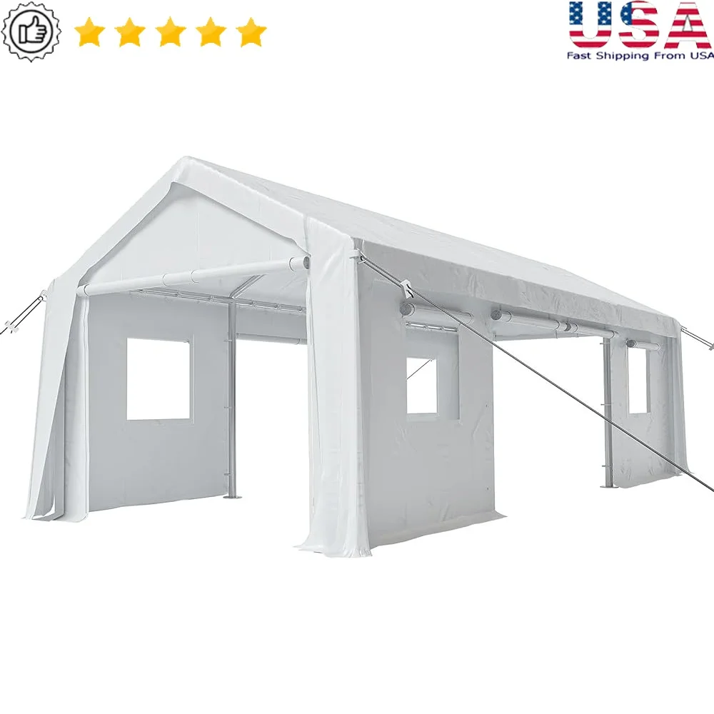 Heavy Duty Carport Canopy Portable Garage with Waterproof Tarp 4 Roll-Up Doors All-Weather Shelter Vehicles Outdoor Storage
Heavy Duty Carport Canopy Portable Garage with Waterproof Tarp 4 Roll-Up Doors All-Weather Shelter Vehicles Outdoor Storage