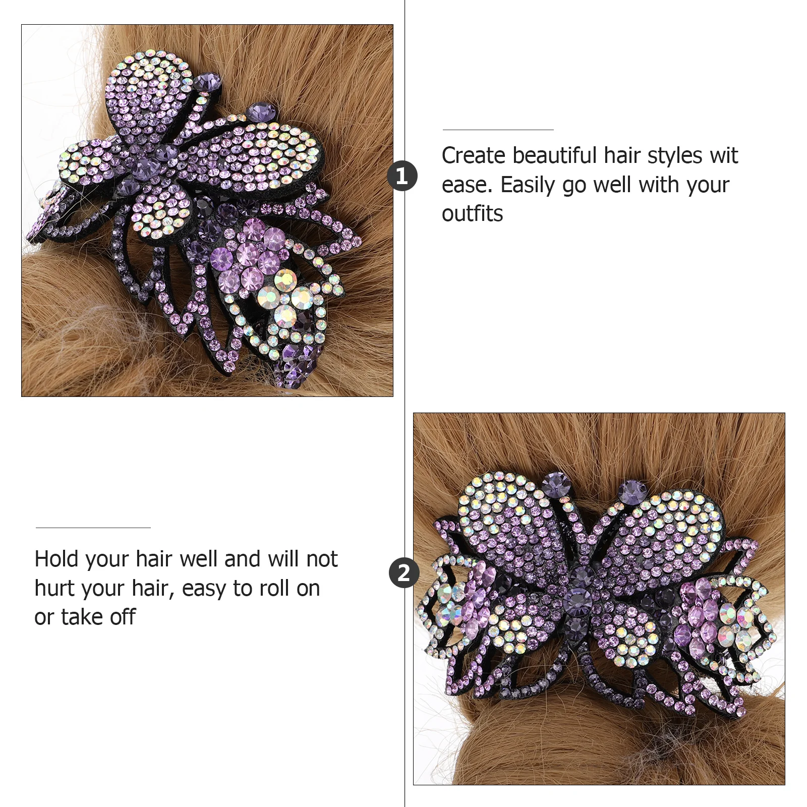 Rhinestone Hair Claw Clip Durable PVC Material Butterflies Design Lightweight Women Hair Accessory Party Rhinestone Jaw Clip
Rhinestone Hair Claw Clip Durable PVC Material Butterflies Design Lightweight Women Hair Accessory Party Rhinestone Jaw Clip
