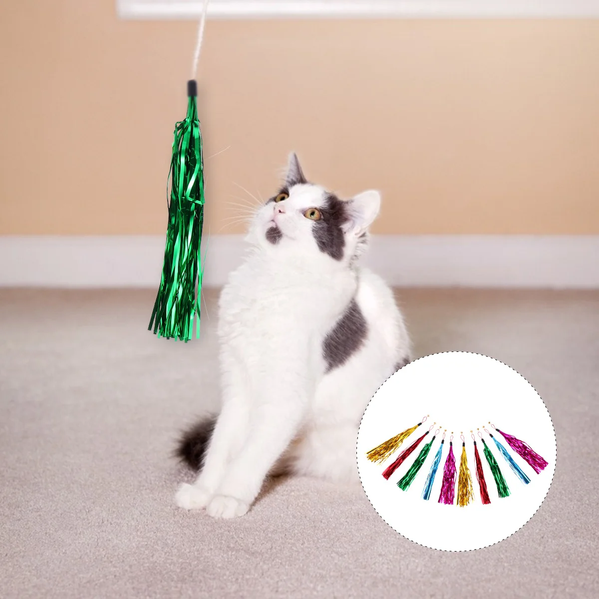 10Pcs Cat Teaser Stick Refills Glitter Tassels Dangle Design for Interactive Pet Play Companion Cat Teaser Replacement
10Pcs Cat Teaser Stick Refills Glitter Tassels Dangle Design for Interactive Pet Play Companion Cat Teaser Replacement