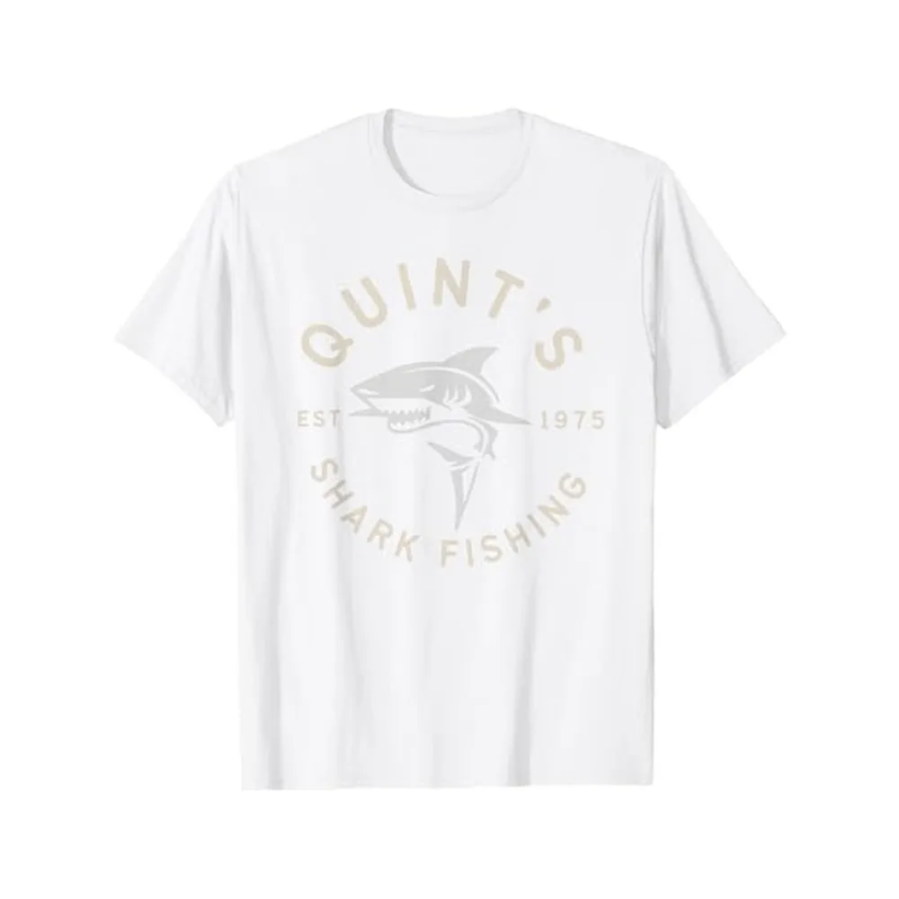 Vintage Quint'S Shark Fishing 1975 Retro T-Shirt 100% Short-Sleeve T Shirt Round Neck All Seasons Breathable Ready for Man
Vintage Quint'S Shark Fishing 1975 Retro T-Shirt 100% Short-Sleeve T Shirt Round Neck All Seasons Breathable Ready for Man