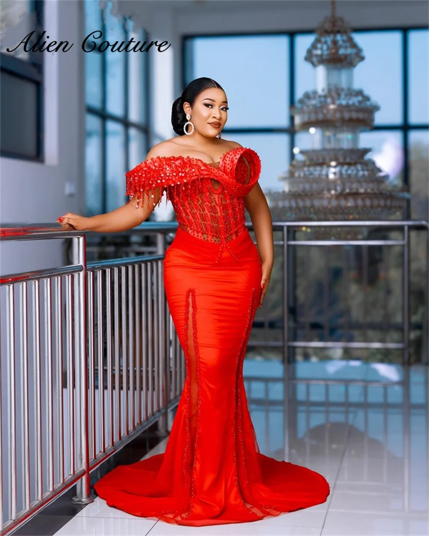 Glitter Red Mermaid Evening Dress 2025 Beading Tassels Crystal Rhinestone Wedding Engagement Party Gown Customized
Glitter Red Mermaid Evening Dress 2025 Beading Tassels Crystal Rhinestone Wedding Engagement Party Gown Customized