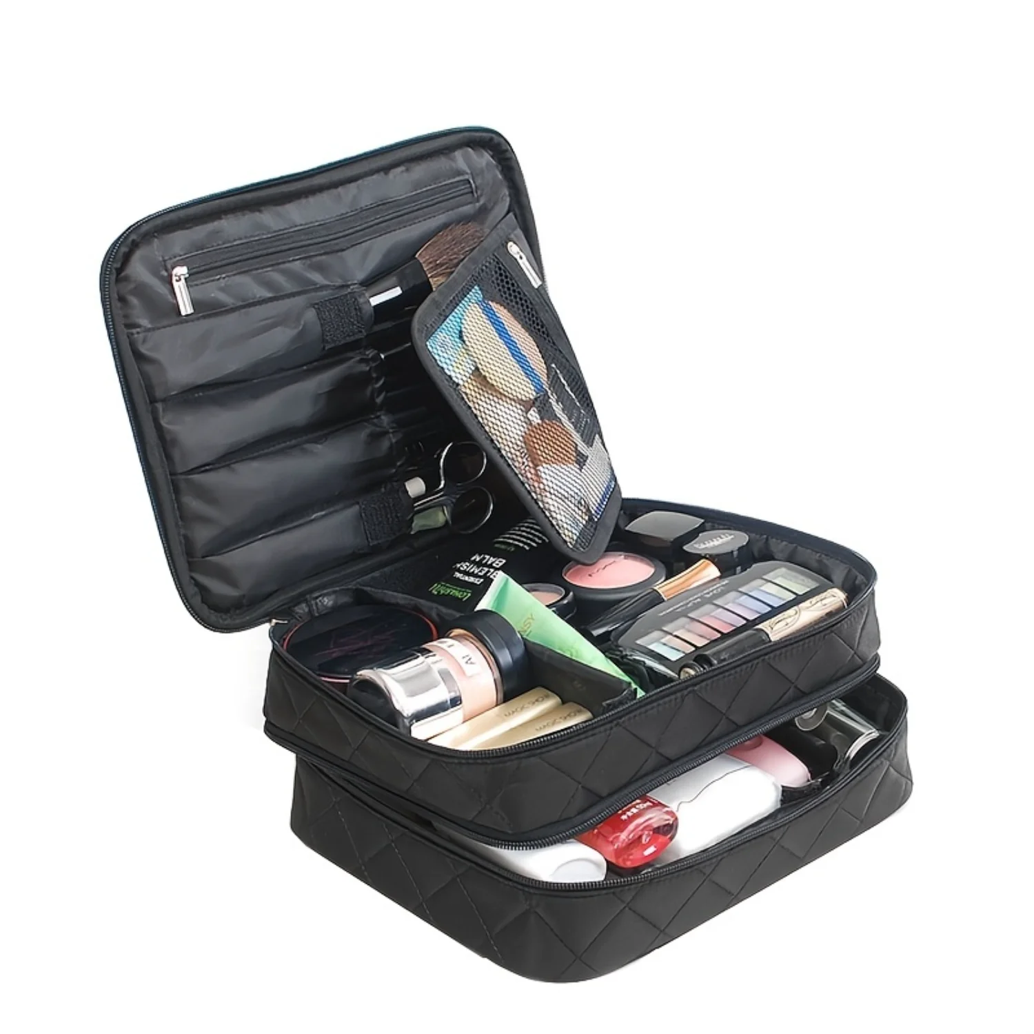 Chic, Foldable Black Cosmetic Bag – Double Layer, Large Capacity, Water-Resistant Organizer with Zipper & Handle
Chic, Foldable Black Cosmetic Bag – Double Layer, Large Capacity, Water-Resistant Organizer with Zipper & Handle