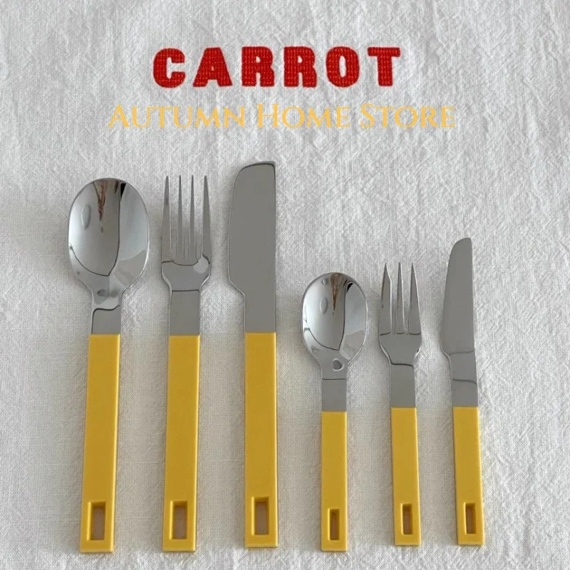 Yellow Resin Handle Stainless Steel Knife Fork Spoon Dessert Fork Spoon Stainless Steel Tableware
Yellow Resin Handle Stainless Steel Knife Fork Spoon Dessert Fork Spoon Stainless Steel Tableware