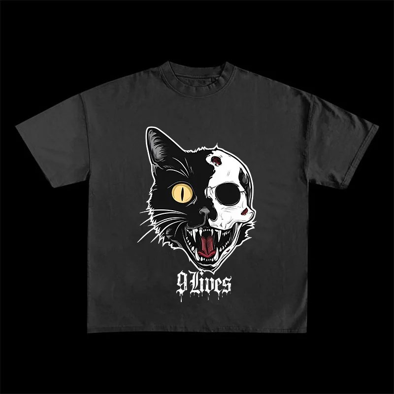 American fashion brand thriller cat cotton oversized casual short-sleeved T-shirt round neck half-sleeved top T-shirt
American fashion brand thriller cat cotton oversized casual short-sleeved T-shirt round neck half-sleeved top T-shirt