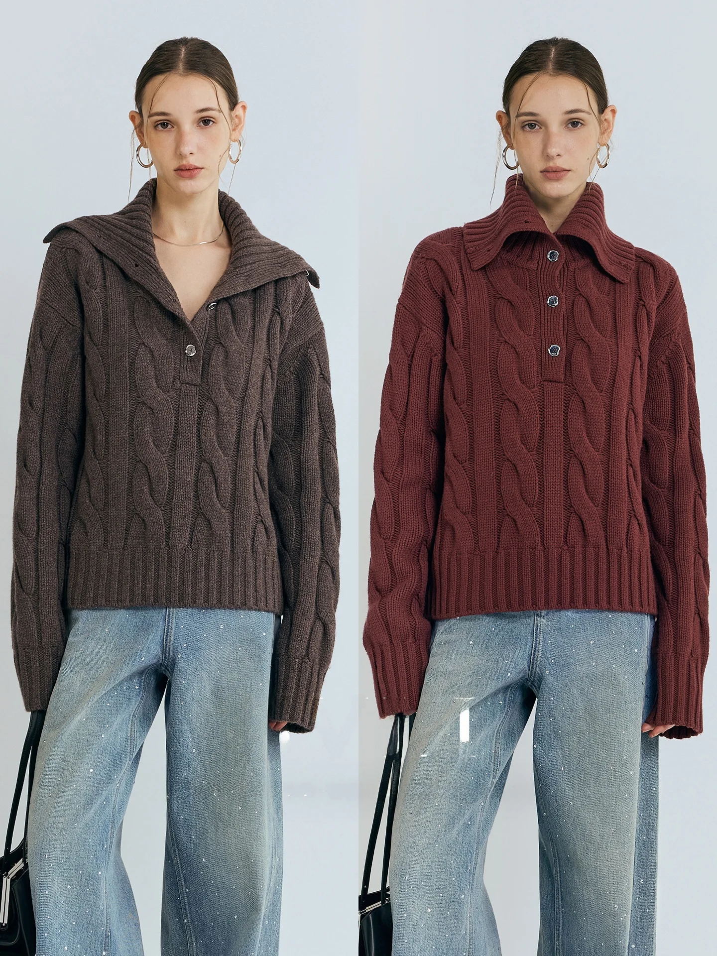 SVLI Baroque Theatre Heavyweight Knitted Sweater Vintage Sle Knotted Flower Design Large Collar 3D Effect Women's Woolen Coat
SVLI Baroque Theatre Heavyweight Knitted Sweater Vintage Sle Knotted Flower Design Large Collar 3D Effect Women's Woolen Coat