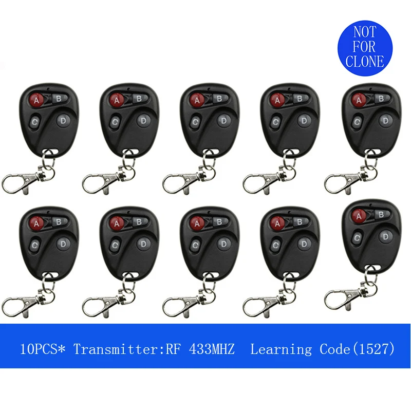 10 Pcs Universal Wireless 2 4 Buttons 433MHz RF Transmitter Remote Control For Gate Garage Door Opener Learning Code Key Fob DIY
10 Pcs Universal Wireless 2 4 Buttons 433MHz RF Transmitter Remote Control For Gate Garage Door Opener Learning Code Key Fob DIY