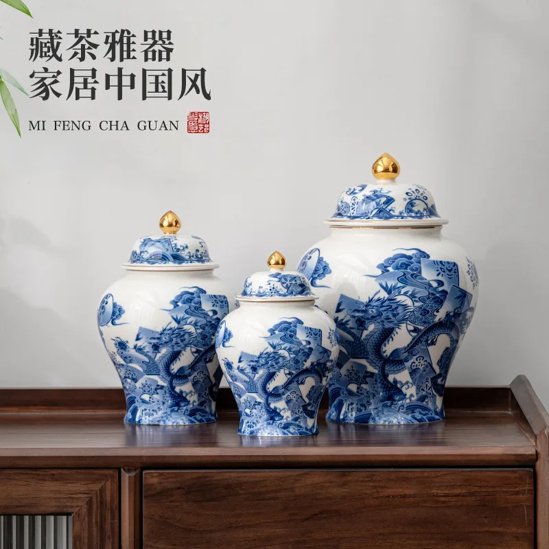 X-23 Yuyue Longmen ceramic tea can, one and a half catties of sealed cans, business living room ornament
X-23 Yuyue Longmen ceramic tea can, one and a half catties of sealed cans, business living room ornament