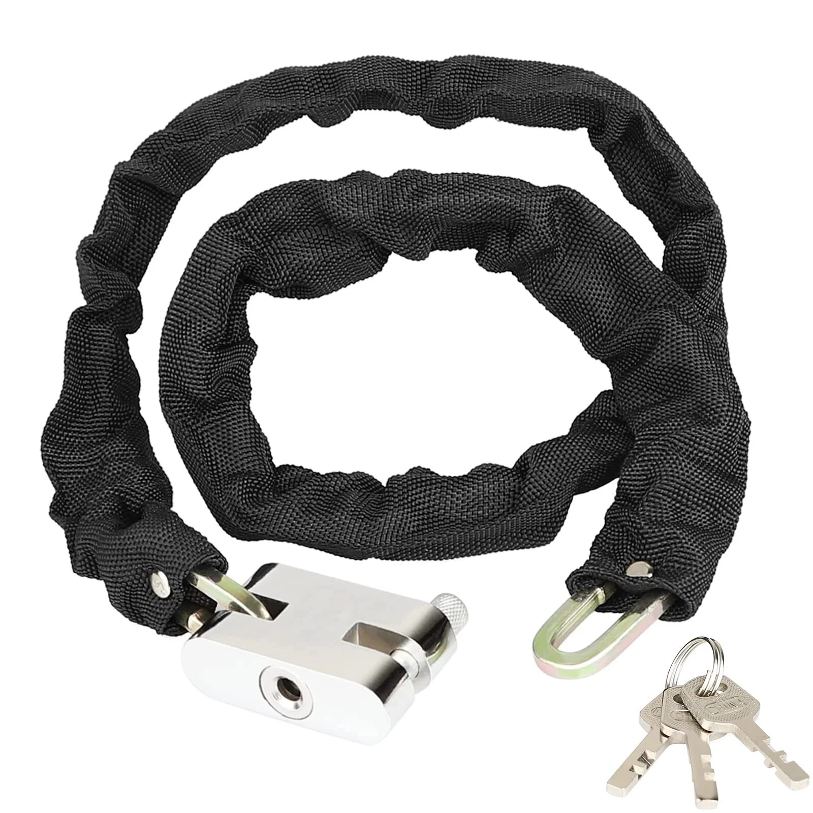 Комплект цепи и замка длиной 6 футов, сверхмощный замок для цепи, защитный велосипед с длинной цепью и 3 ключами
Комплект цепи и замка длиной 6 футов, сверхмощный замок для цепи, защитный велосипед с длинной цепью и 3 ключами