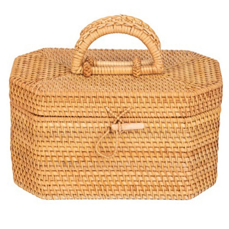 1 PCS Handwoven Rattan Storage Box With Handle Tea Food Container Ornament Box Kitchen Organizer Picnic Bread Fruit Basket
1 PCS Handwoven Rattan Storage Box With Handle Tea Food Container Ornament Box Kitchen Organizer Picnic Bread Fruit Basket