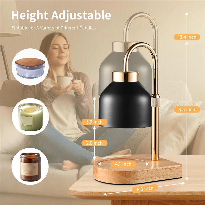 ABGG-лампа для подогрева свечей с диммером, регулируемая высота для баночных свечей, подогреватель воска, домашний декор, вилка стандарта США с 2 лампочками
ABGG-лампа для подогрева свечей с диммером, регулируемая высота для баночных свечей, подогреватель воска, домашний декор, вилка стандарта США с 2 лампочками