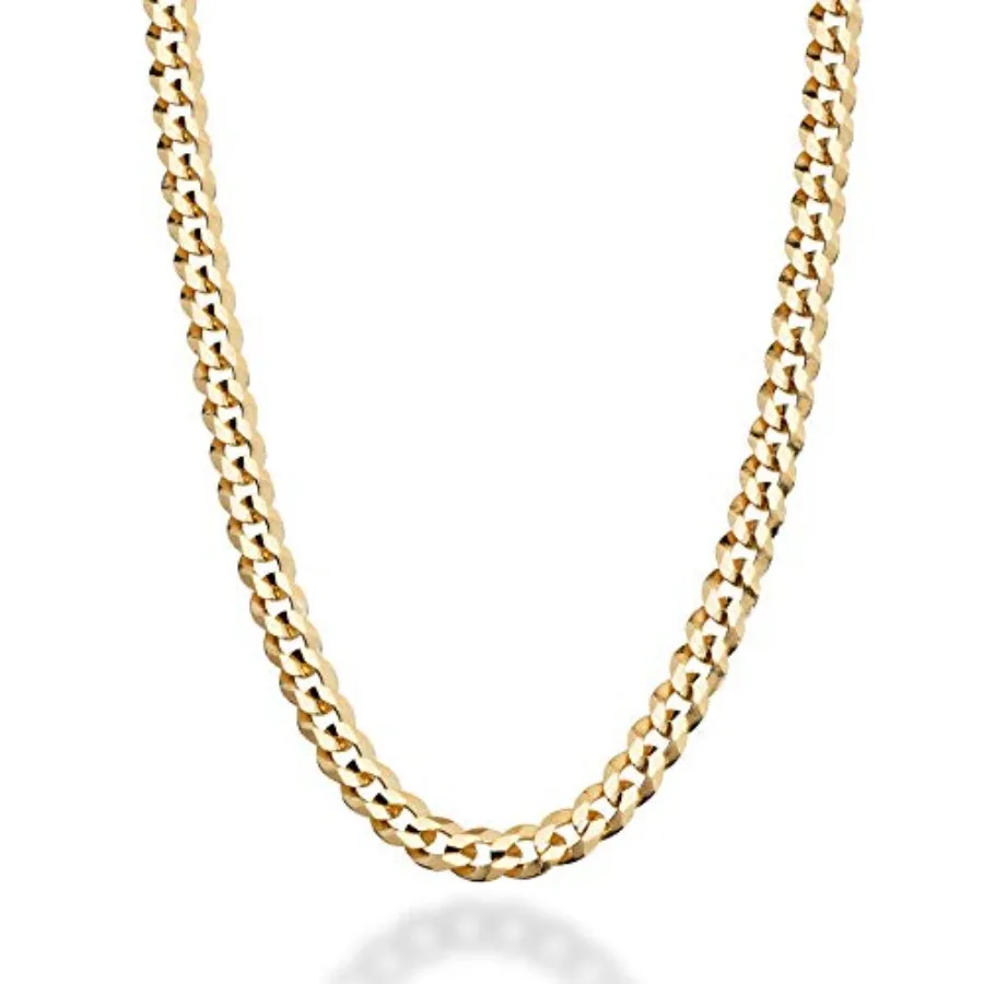 Miabella Italian 18K Gold Plated 925 Sterling Silver 5mm Diamond-Cut Cuban Link Curb Chain Necklace for Women Men, Made in Ital
Miabella Italian 18K Gold Plated 925 Sterling Silver 5mm Diamond-Cut Cuban Link Curb Chain Necklace for Women Men, Made in Ital